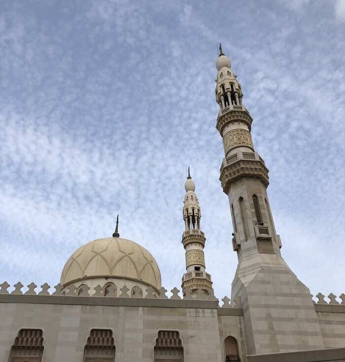 Mosque with domes and minarets in the UAE